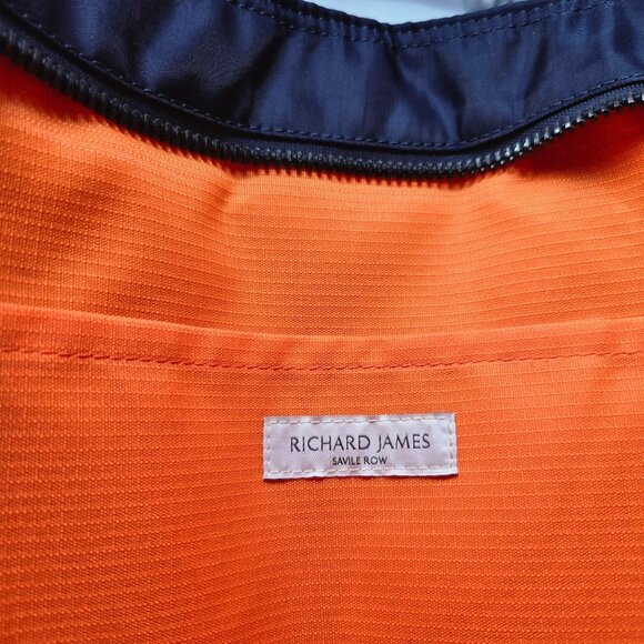 Richard James Sevile Row Tote Bag Ocean Navy Blue Padded Nylon Leather - Picture 7 of 16